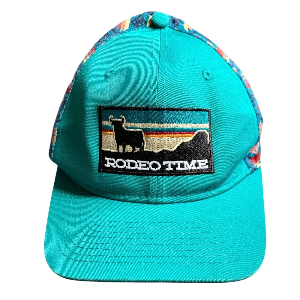Rodeo Time‎ Dale Brisby Snapback Hat Teal Western Aztec Print Cap USA